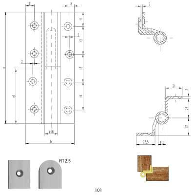 Петля карточная 101 FS