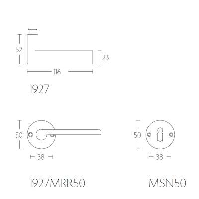 Ручка дверная 1927MRR50