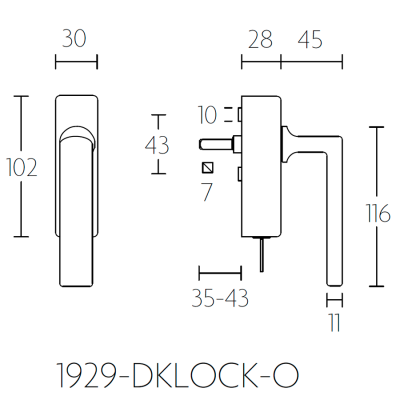 Ручка оконная 1929-DKLOCK