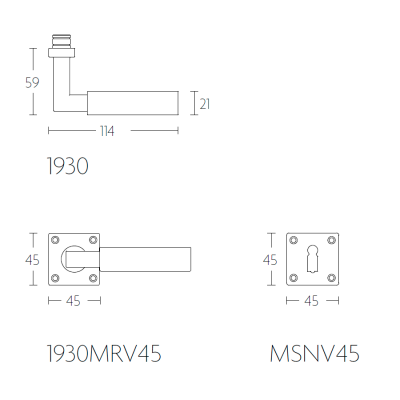 Ручка дверная 1930MRV45