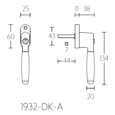 Ручка оконная 1932-DK-A