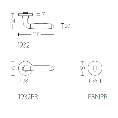 Ручка дверная 1932PR