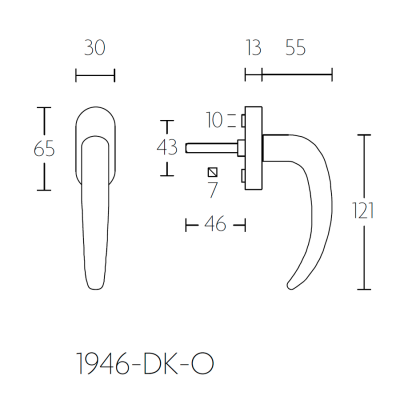 Ручка оконная 1946-DK