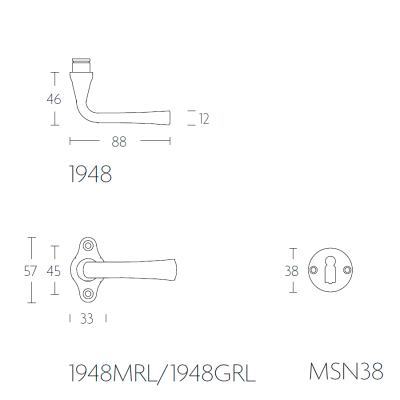 Ручка дверная 1948MRL