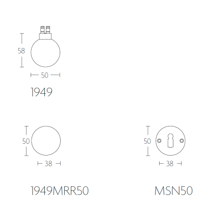 Ручка дверная 1949MRR50