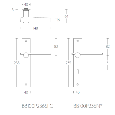 Ручка дверная BB100P236