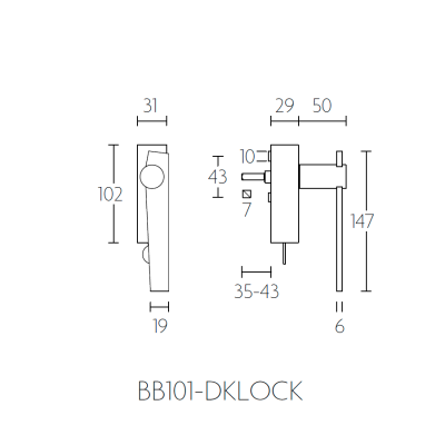 Ручка оконная BB101-DKLOCK