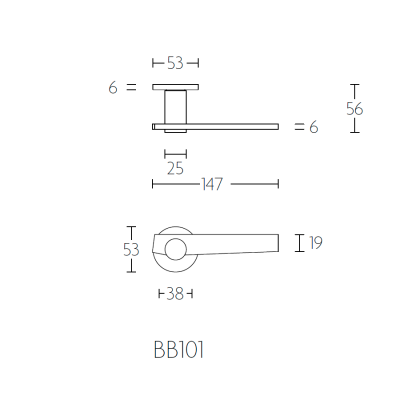 Ручка дверная BB101