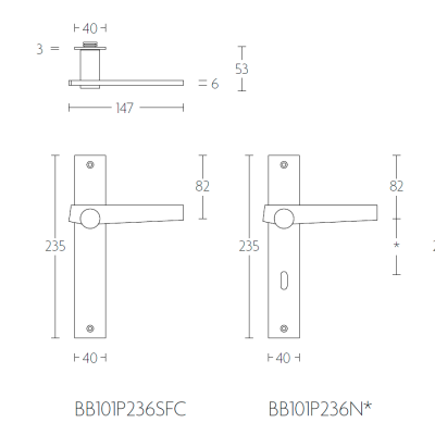 Ручка дверная BB101P236