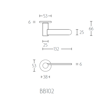 Ручка дверная BB102