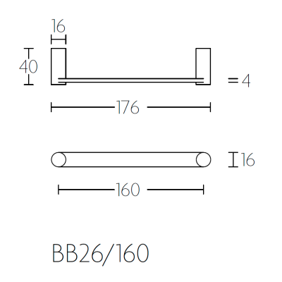 Ручка мебельная BB26/160