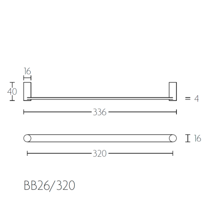 Ручка мебельная BB26/320