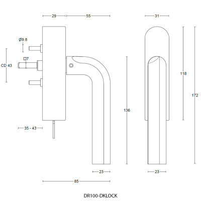 Ручка оконная DR100-DKLOCK