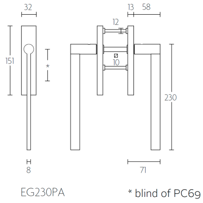 Ручка для террасных дверей EG230