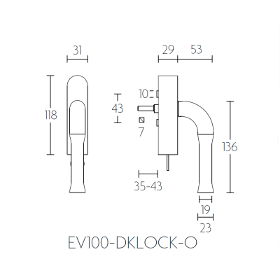 Ручка оконная EV100-DKLOCK