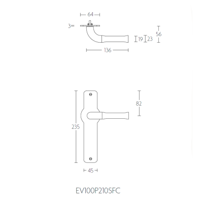 Ручка дверная EV100P210