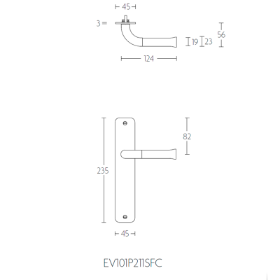 Ручка дверная EV101P211