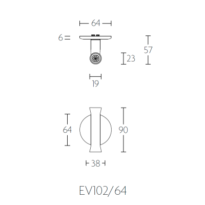 Ручка дверная EV102/64