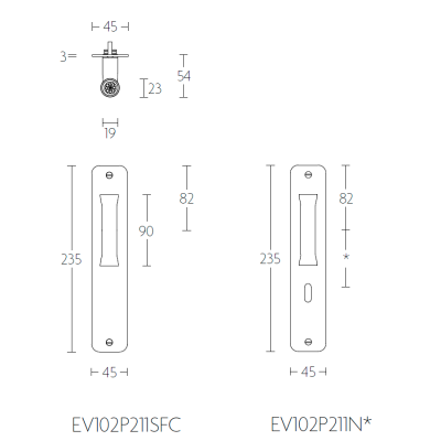 Ручка дверная EV102P211