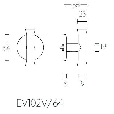 Ручка-кноб EV102V/64