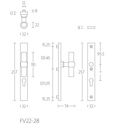 Ручка дверная FV22-28