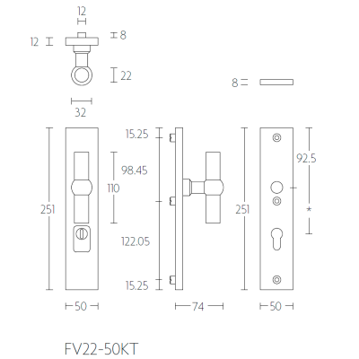 Ручка дверная FV22-50