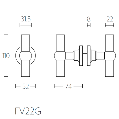 Ручка для стеклянных дверей FV22G