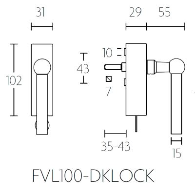 Ручка оконная FVL100-DKLOCK