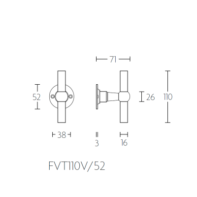 Ручка-кноб FVT85V/40