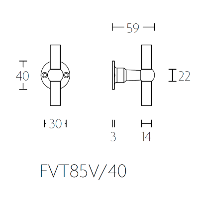 Ручка-кноб FVT85V/40