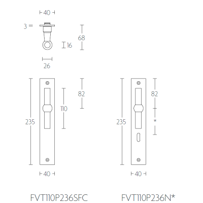 Ручка дверная FVTP