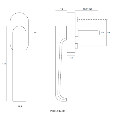 Ручка оконная IN.00.437.DK