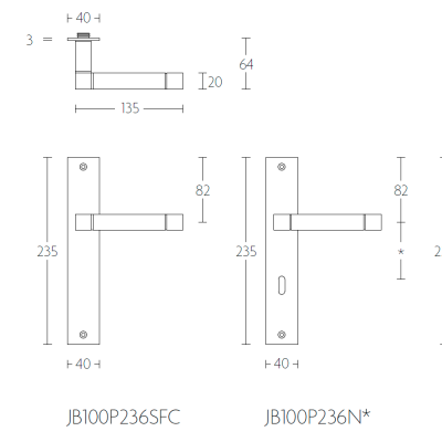 Ручка дверная JB100P236