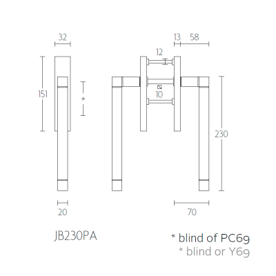 Ручка для террасных дверей JB230