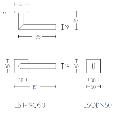 Ручка дверная LB2-19Q50