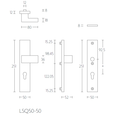 Ручка дверная LSQ50-50