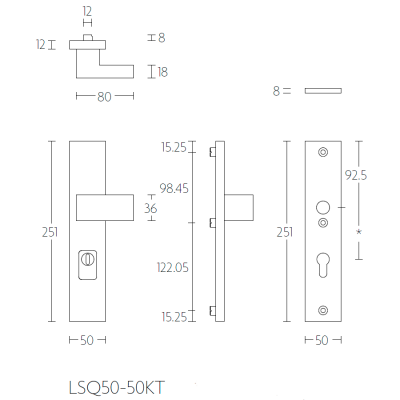 Ручка дверная LSQ50-50