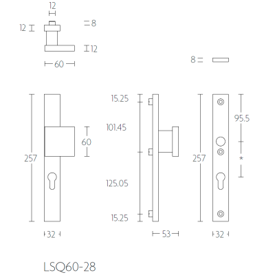 Ручка дверная LSQ60-28