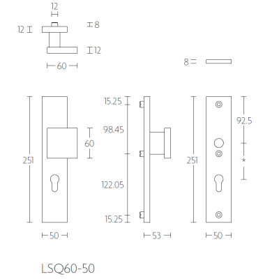 Ручка дверная LSQ60-50