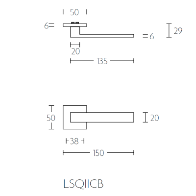 Ручка дверная LSQ2CB