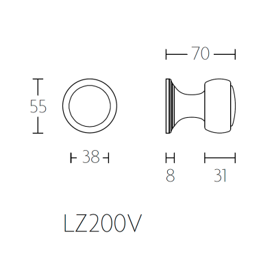 Ручка фиксированная LZ200V