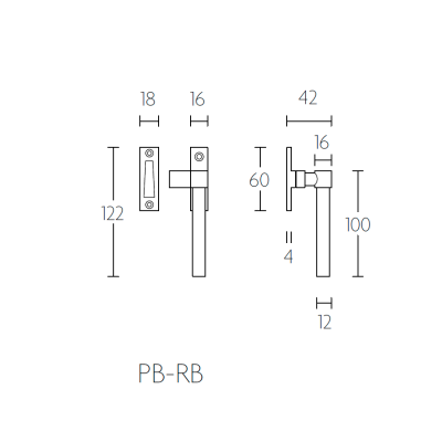 Ручка форточная PB-RB