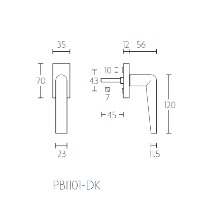 Ручка оконная PBI101-DK