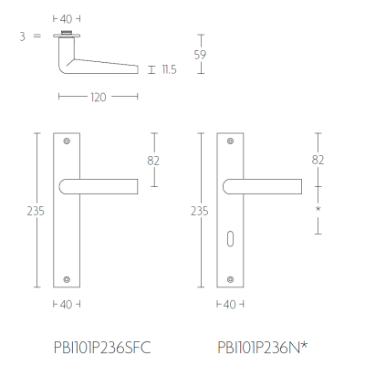 Ручка дверная PBI101P236