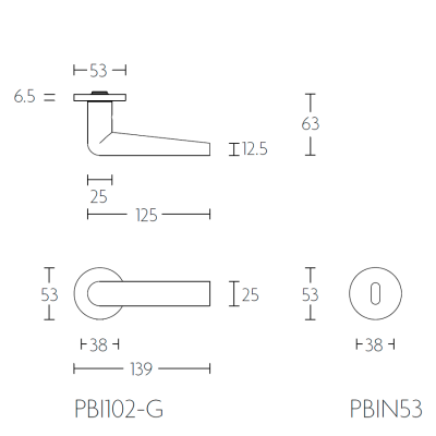 Ручка дверная PBI102