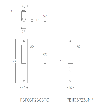 Ручка дверная PBI103P236