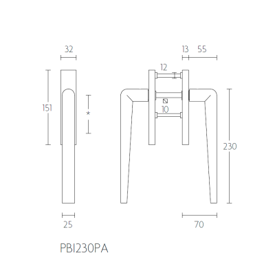 Ручка для террасных дверей PBI230