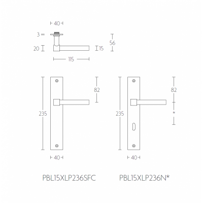 Ручка дверная PBL15P236