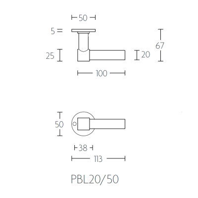 Ручка дверная PBL20/50