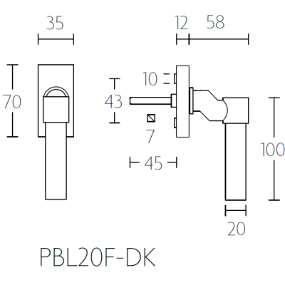 Ручка оконная PBL20F-DK